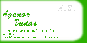 agenor dudas business card